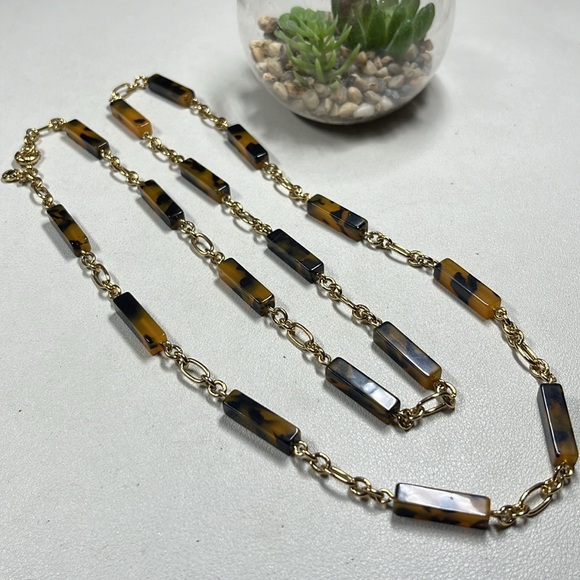 J. Crew faux tortoise shell station necklace - Picture 2 of 5